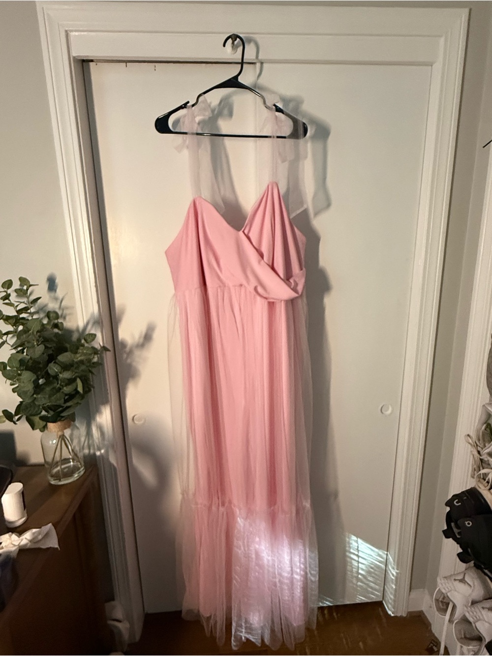 Soft Pink Tulle Maxi Dress